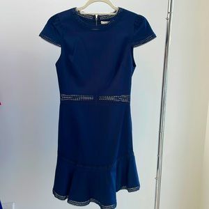 Alice + Olivia navy blue poplin dress